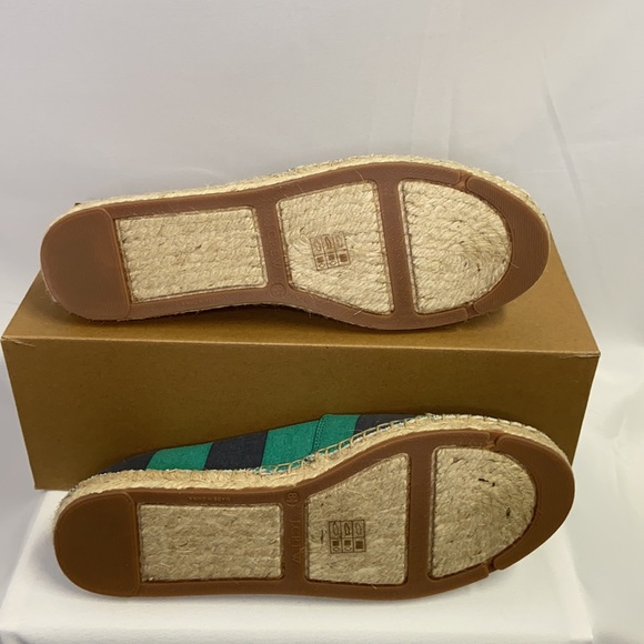 J Crew Striped Canvas Espadrilles Navy Kelly - Picture 4 of 6